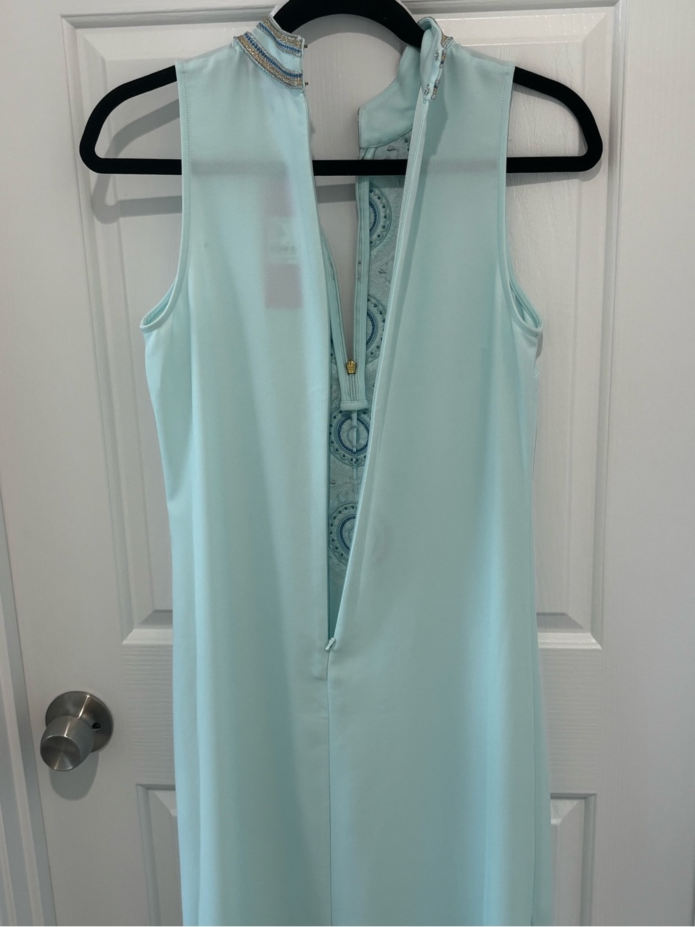 *Rare-Brand new with tags Lilly Pulitzer aqua\gold Sleeveless Beaded Maxi Dress - Picture 4 of 6